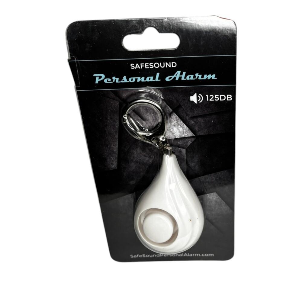 SafeSound Personal Alarm Self Defense Emergency Keychain White 125DB